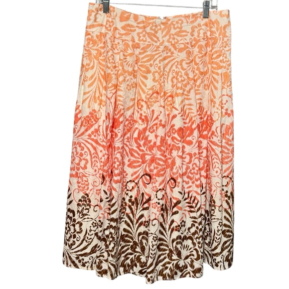 Coldwater Creek Dresses & Skirts - Coldwater Creek Cotton Floral Print Ombre Multicolored Midi Length Skirt